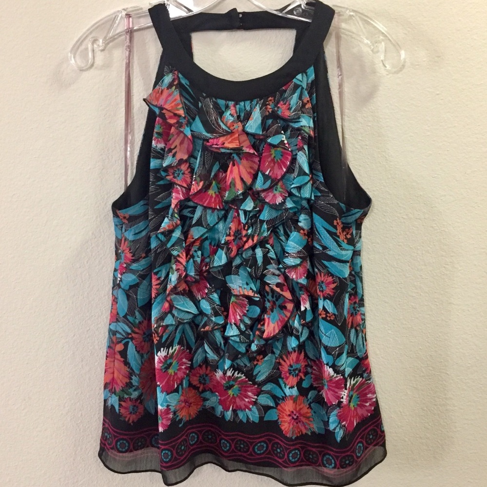 Flirty Floral Tank with Pretty Turquoise and Pink
